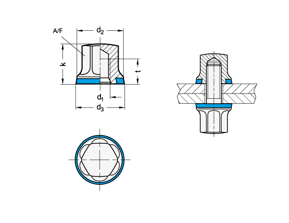 Stainless Steel Nuts GN 1580 sketch