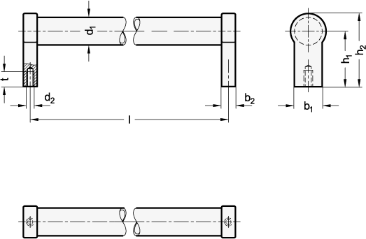 Stainless Steel Tubular Handles GN 333.7 sketch