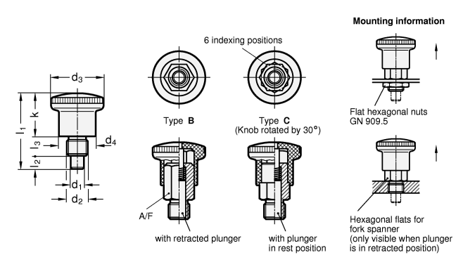 Mini Indexing Plungers GN 822.7 sketch