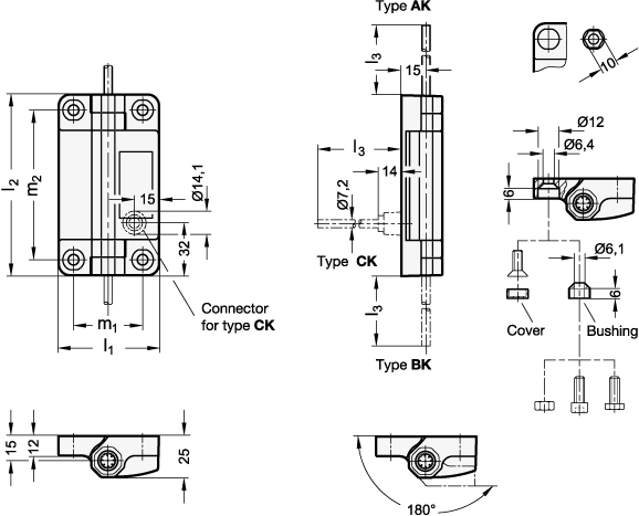 Hinges with Safety Switch GN 239.6 sketch