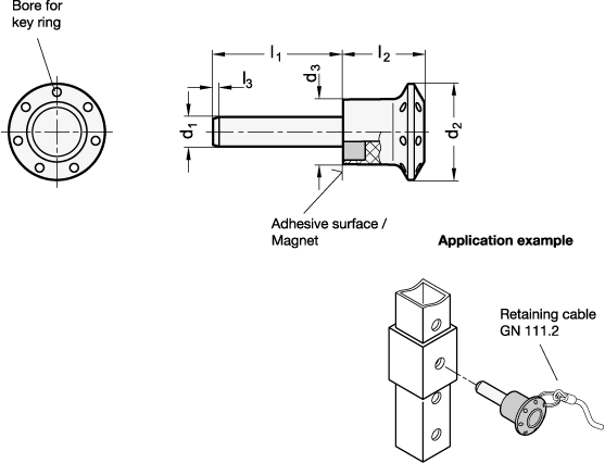 Stainless Steel Locking Pins GN 124.1 sketch