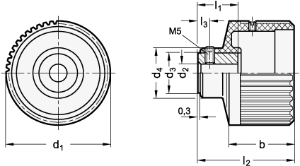 Hand Knobs plastic GN 526.8 sketch