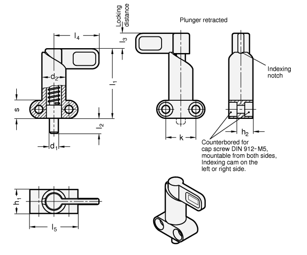 Cam Action Indexing Plungers GN 612.9 sketch