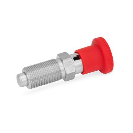 Stainless Steel Indexing Plungers  knob plastic  red GN 817