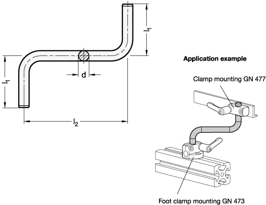 Stainless Steel Retaining Rods GN 480.5 sketch