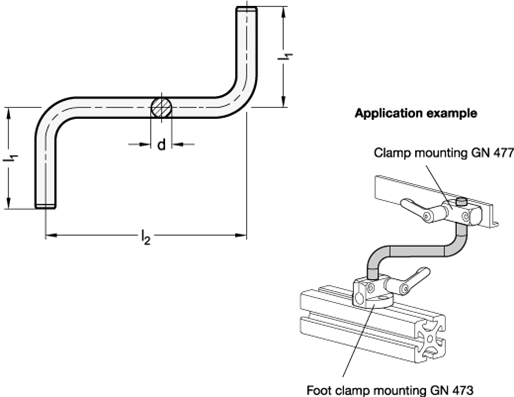 Stainless Steel Retaining Rods GN 480.5 sketch