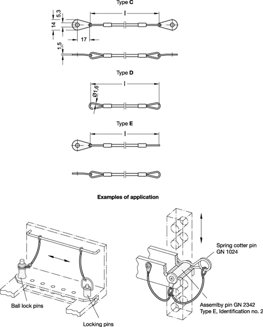 Stainless Steel Retaining Cables GN 111.2 sketch