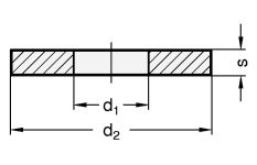 Washers Steel  tempered and phosphate treated DIN 6340 sketch