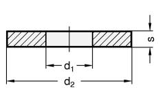 Washers Steel  tempered and phosphate treated DIN 6340 sketch