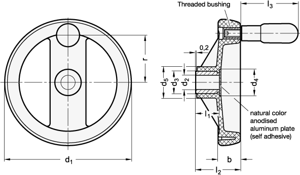 Spoked Handwheels GN 522.5 sketch