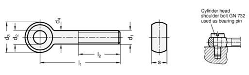 Swing Bolts Steel  blackened DIN 444 sketch