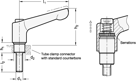 Adjustable Hand Levers GN 911 sketch