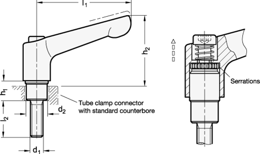 Adjustable Hand Levers GN 911 sketch