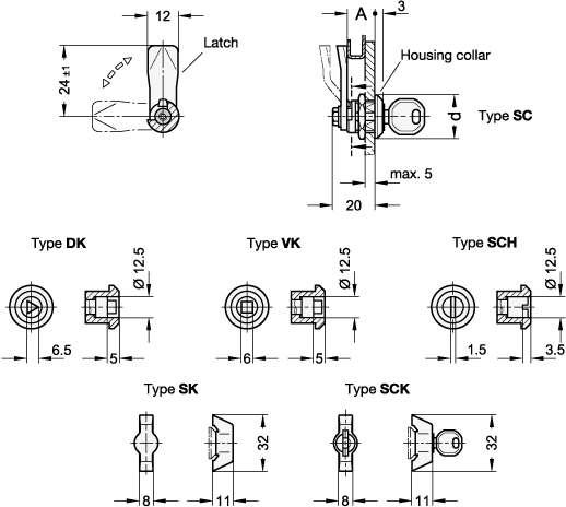 Mini Latches GN 115.1 sketch