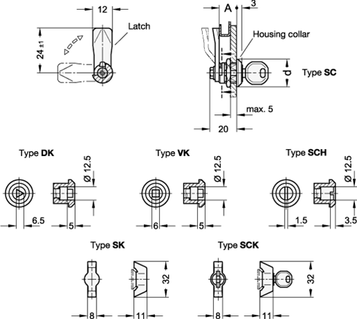 Mini Latches GN 115.1 sketch