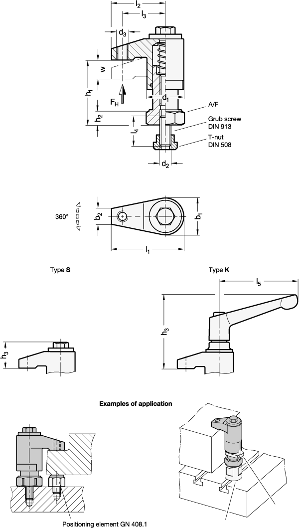 Down Thrust Clamps GN 9192 sketch