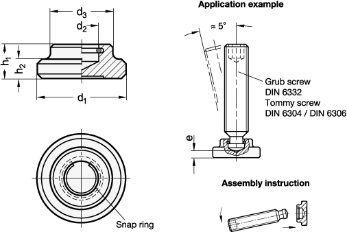 Thrust Pads DIN 6311 sketch