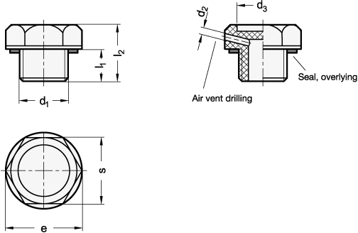 Threaded Plugs GN 745 sketch