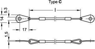 Stainless Steel Retaining Cables GN 111.8 sketch