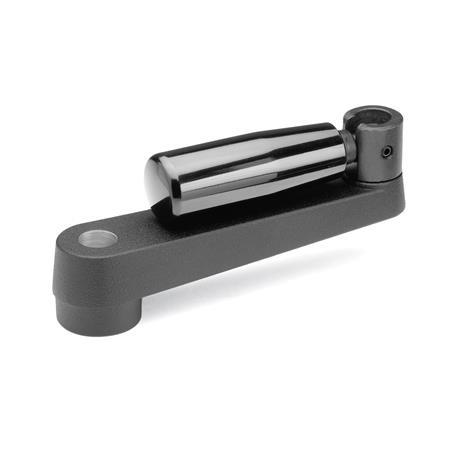 Cranked Handles with Retractable Handle plastic coated GN 471.3