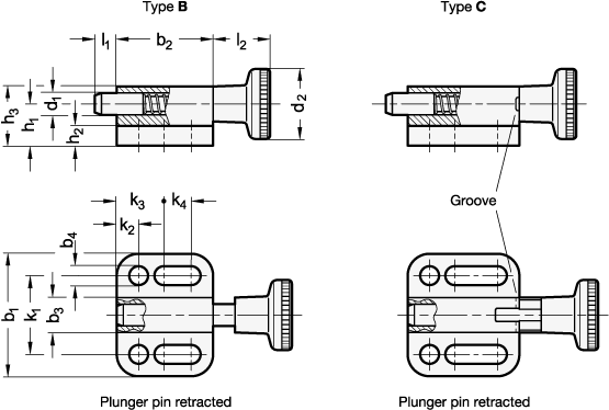 Stainless Steel Indexing Plungers GN 417 sketch