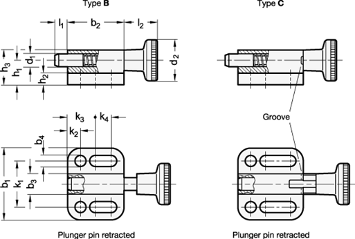 Stainless Steel Indexing Plungers GN 417 sketch