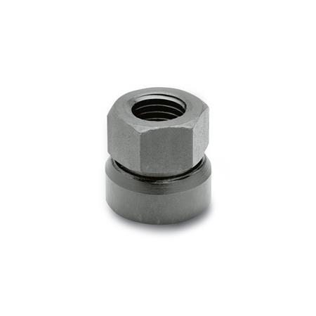 Hex Nuts with Ball Socket Steel  blackened GN 347