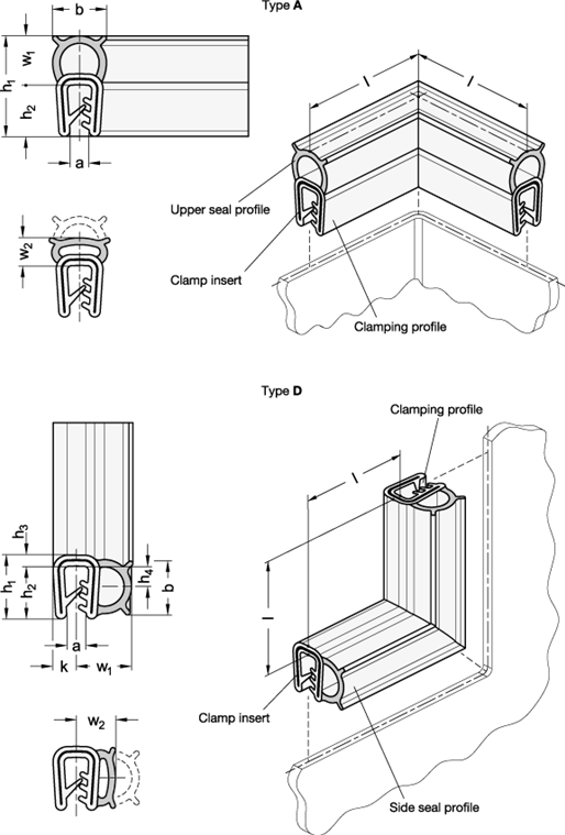 Edge Protection Seal Profile Corners GN 2181 sketch