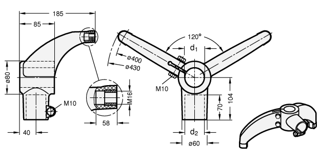 Base Plate Connector Clamps GN 84 sketch