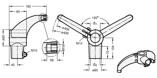 Base Plate Connector Clamps GN 84 sketch