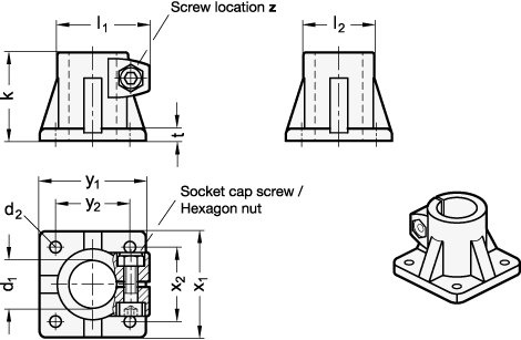 Base Plate Connector Clamps GN 163 sketch