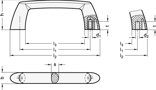 Cabinet U Handles GN 627 sketch