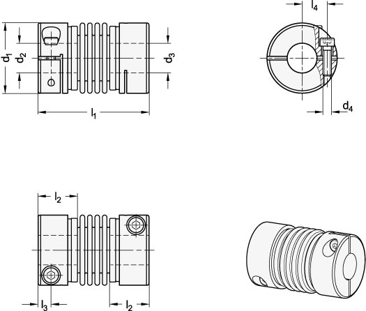 Bellows Couplings GN 2244 sketch