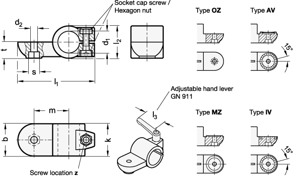 Swivel Clamp Connectors GN 278 sketch