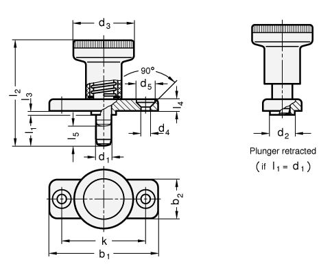 Indexing Plungers with Stainless Steel Plunger plunger pin Stainless Steel GN 608.5 sketch