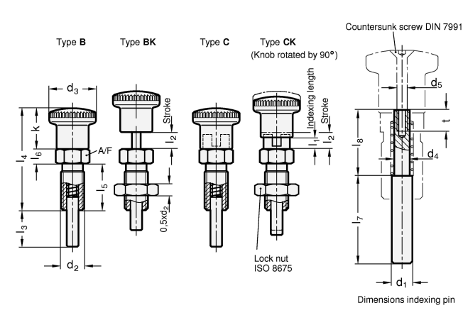 Stainless Steel Indexing Plungers GN 817.8 sketch