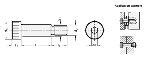 Stainless Steel Shoulder Screws ISO 7379 sketch