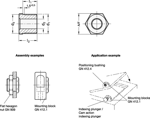 Stainless Steel Positioning Bushings GN 412.4 sketch