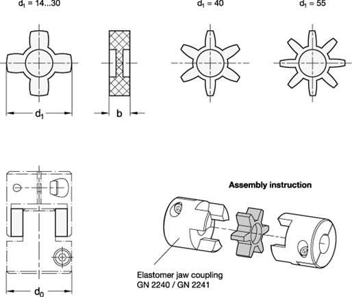 Coupling Spiders GN 2240.1 sketch