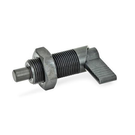 Cam Action Indexing Plungers Threaded body in steel  blackened GN 612