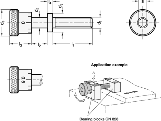 Stainless Steel Adjusting Screws GN 827 sketch