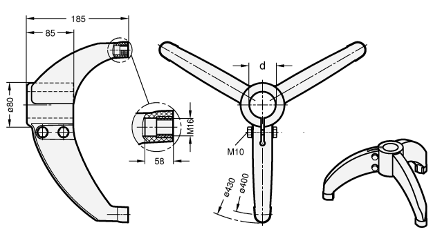 Base Plate Connector Clamps GN 82 sketch