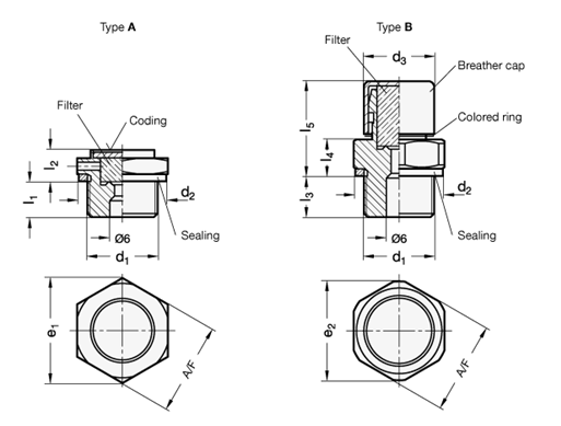 Breather Filters GN 884 sketch