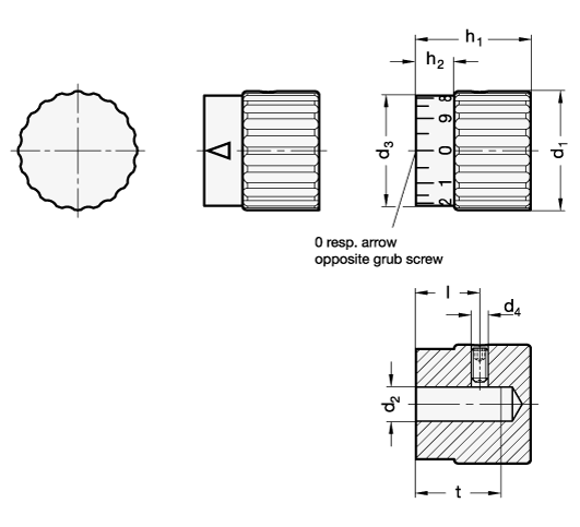 Stainless Steel Control Knobs GN 436.1 sketch