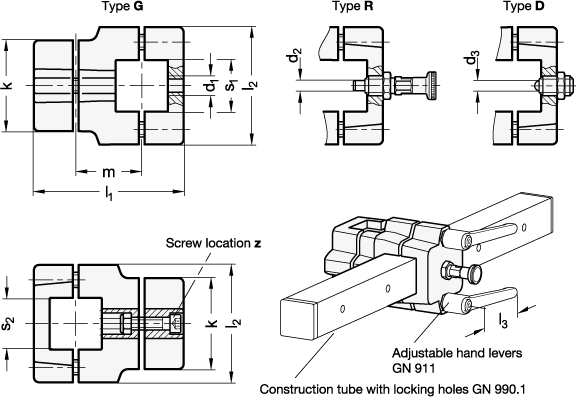 Locking slide units GN 134.7 sketch