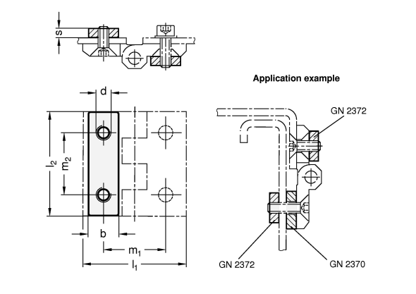 Stainless Steel Plates with Tapped Holes GN 2372 sketch