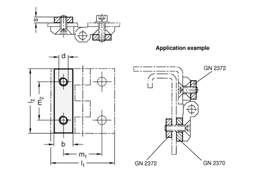 Stainless Steel Plates with Tapped Holes GN 2372 sketch