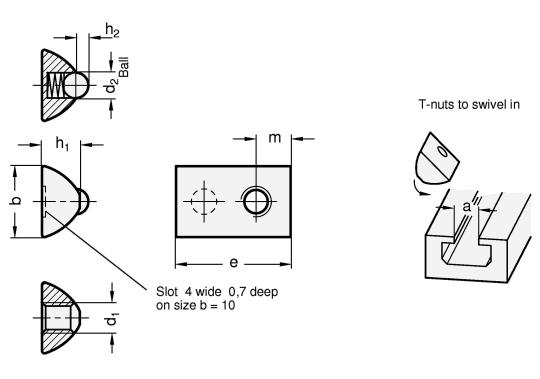 Stainless Steel T Nuts GN 506.1 sketch