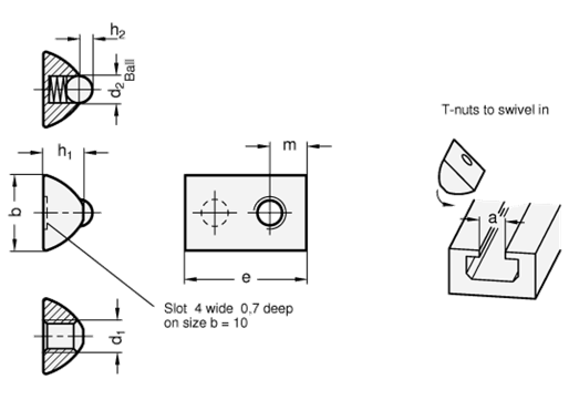 Stainless Steel T Nuts GN 506.1 sketch