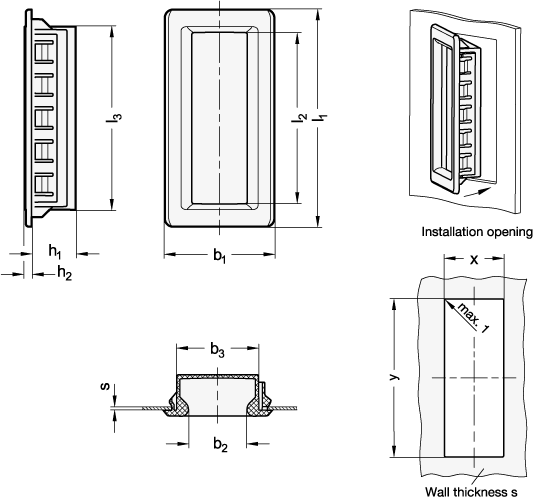 Gripping Trays plastic GN 739.1 sketch